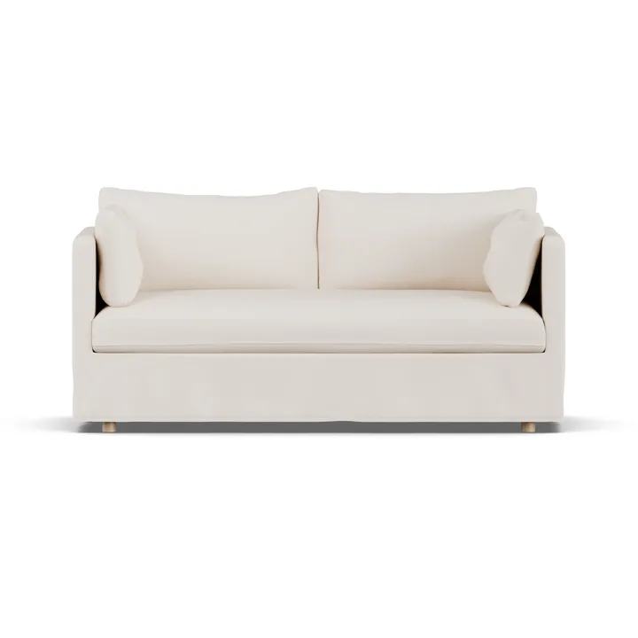 Linnevik soffa - Caleido Beige 9600-vitoljad ek, 2-sits, med kappa - 1898