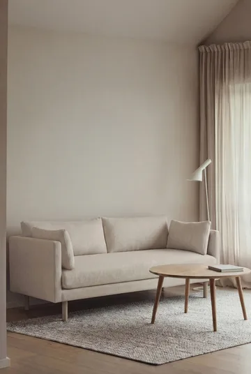 Linnevik soffa - Caleido Beige 9600-vitoljad ek, 2-sits - 1898