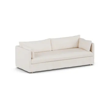 Linnevik soffa - Caleido beige 9600-vitoljad ek, 4-sits, med kappa - 1898