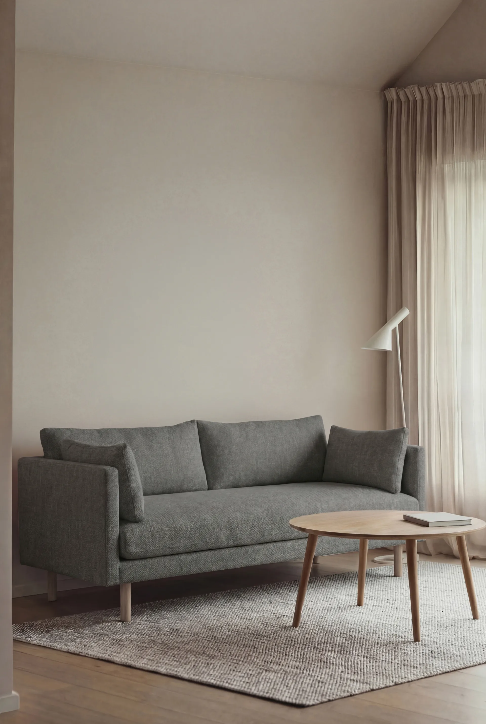 Linnevik soffa, Caleido Grey 1240-vitoljad ek, 2-sits, utan kappa 1898