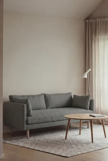 Linnevik soffa - Caleido Grey 1240-vitoljad ek, 2-sits, utan kappa - 1898