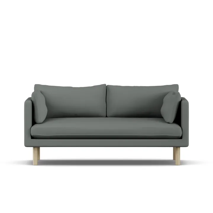 Linnevik soffa - Caleido Grey 1240-vitoljad ek, 2-sits - 1898