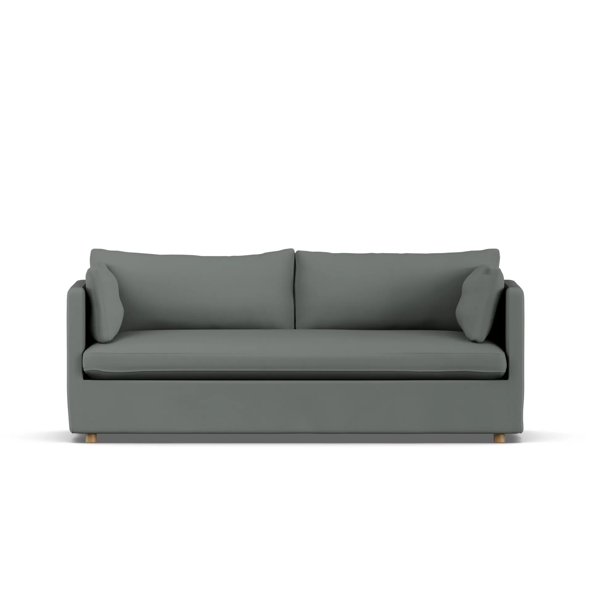 Linnevik soffa, Caleido Grey 1240-vitoljad ek, 3-sits, med kappa 1898