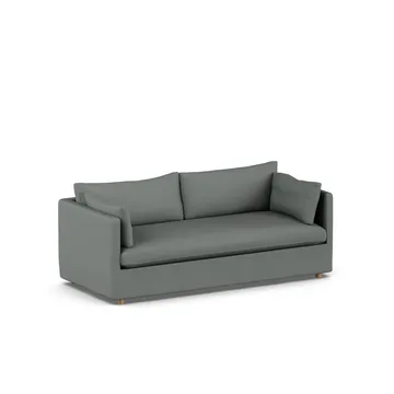 Linnevik soffa - Caleido Grey 1240-vitoljad ek, 3-sits, med kappa - 1898