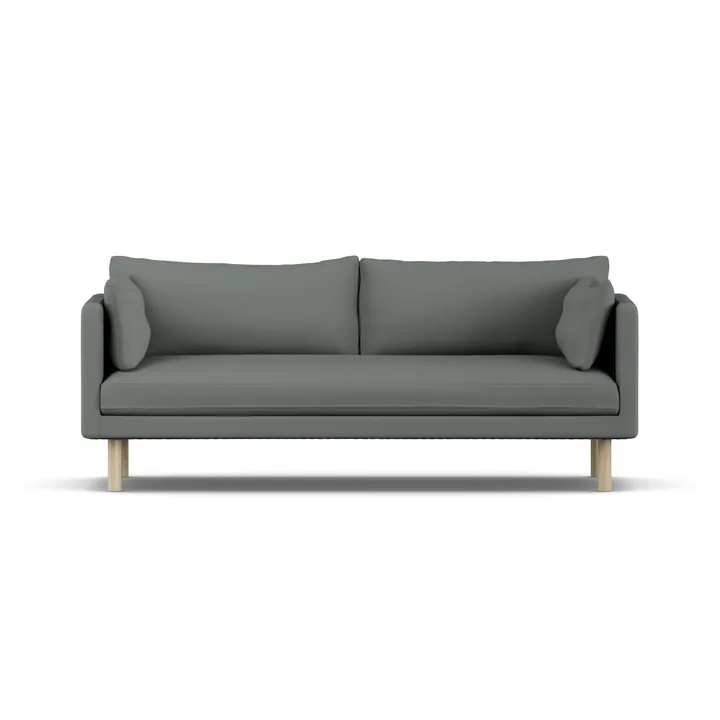 Linnevik soffa - Caleido Grey 1240-vitoljad ek, 3-sits, utan kappa - 1898