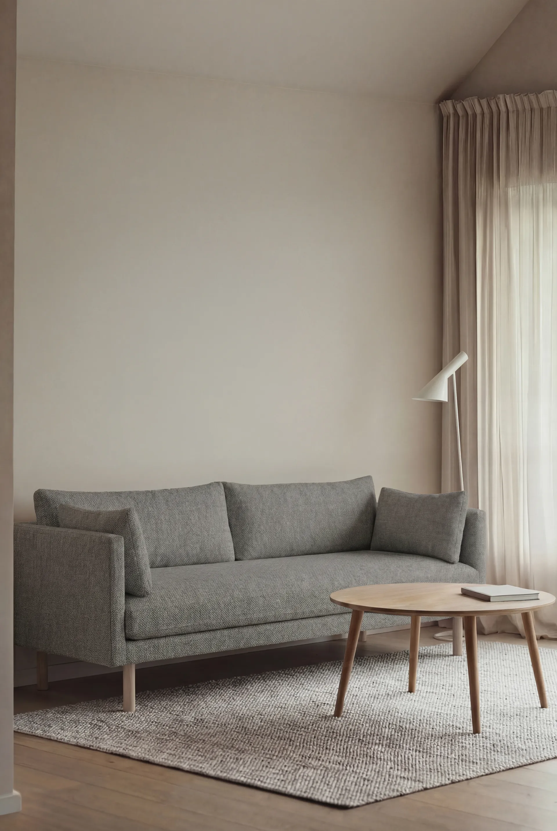 Linnevik soffa, Caleido Grey 1240-vitoljad ek, 3-sits, utan kappa 1898