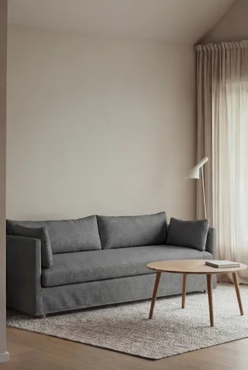 Linnevik soffa - Caleido grey 1240-vitoljad ek, 4-sits, med kappa - 1898