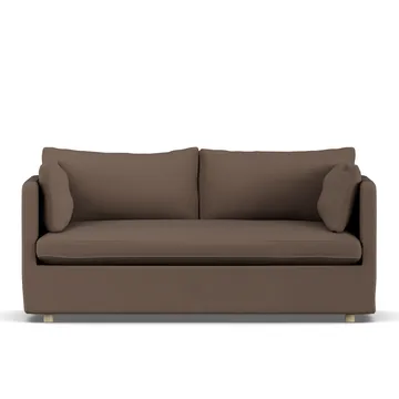 Linnevik soffa - Jump brown 1955-vitoljad ek, 2-sits, med kappa - 1898