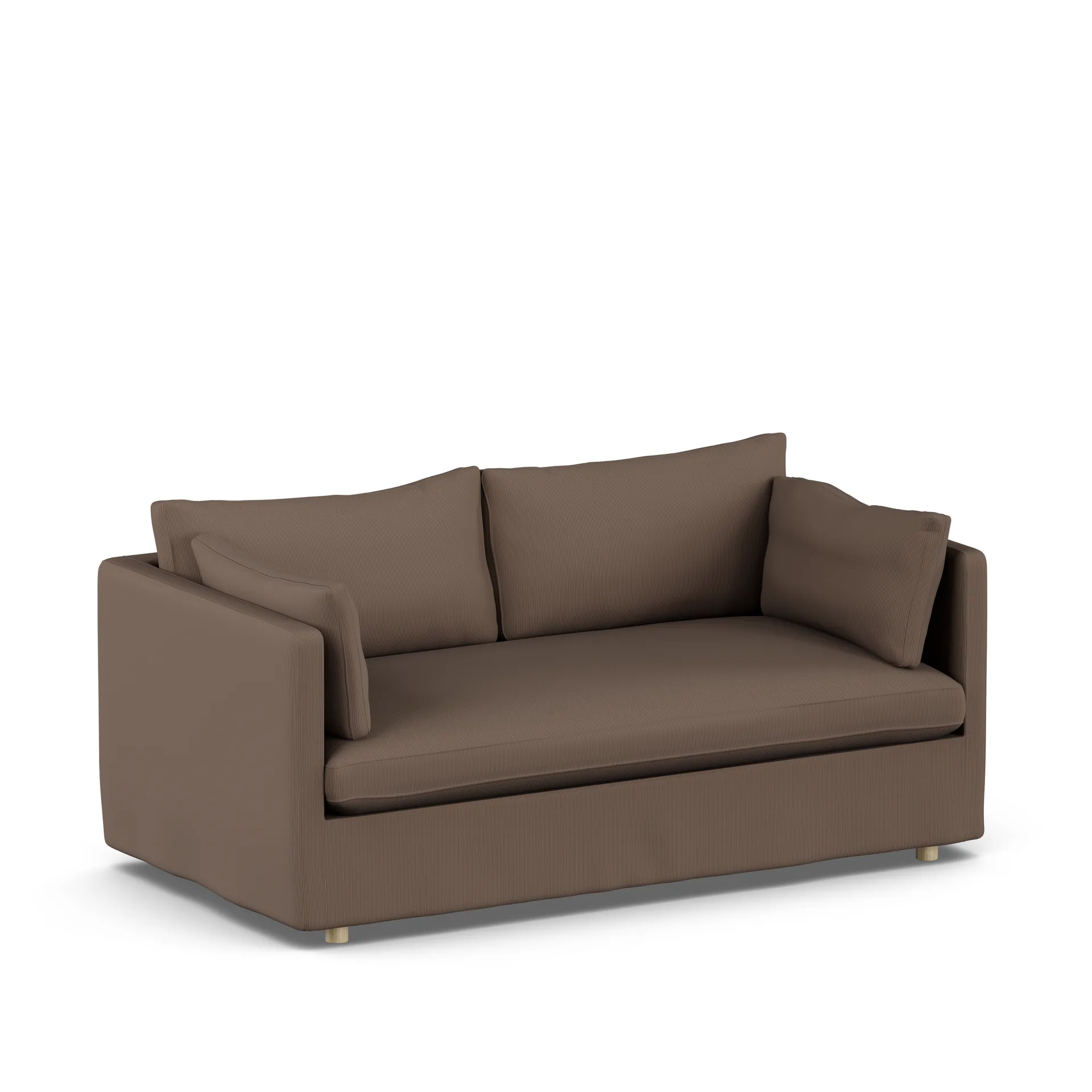 Linnevik soffa, Jump brown 1955-vitoljad ek, 2-sits, med kappa 1898