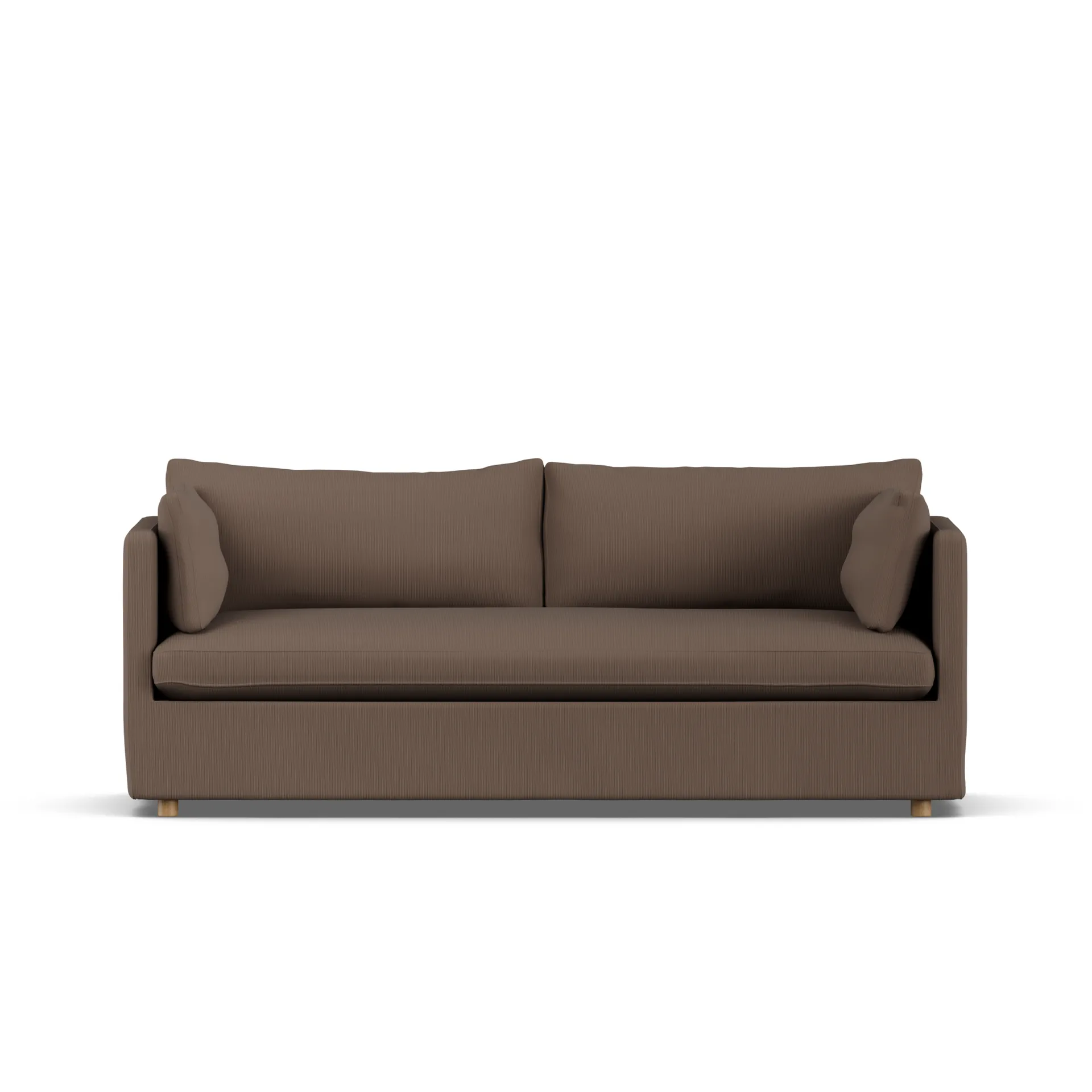 Linnevik soffa, Jump brown 1955-vitoljad ek, 3-sits, med kappa 1898