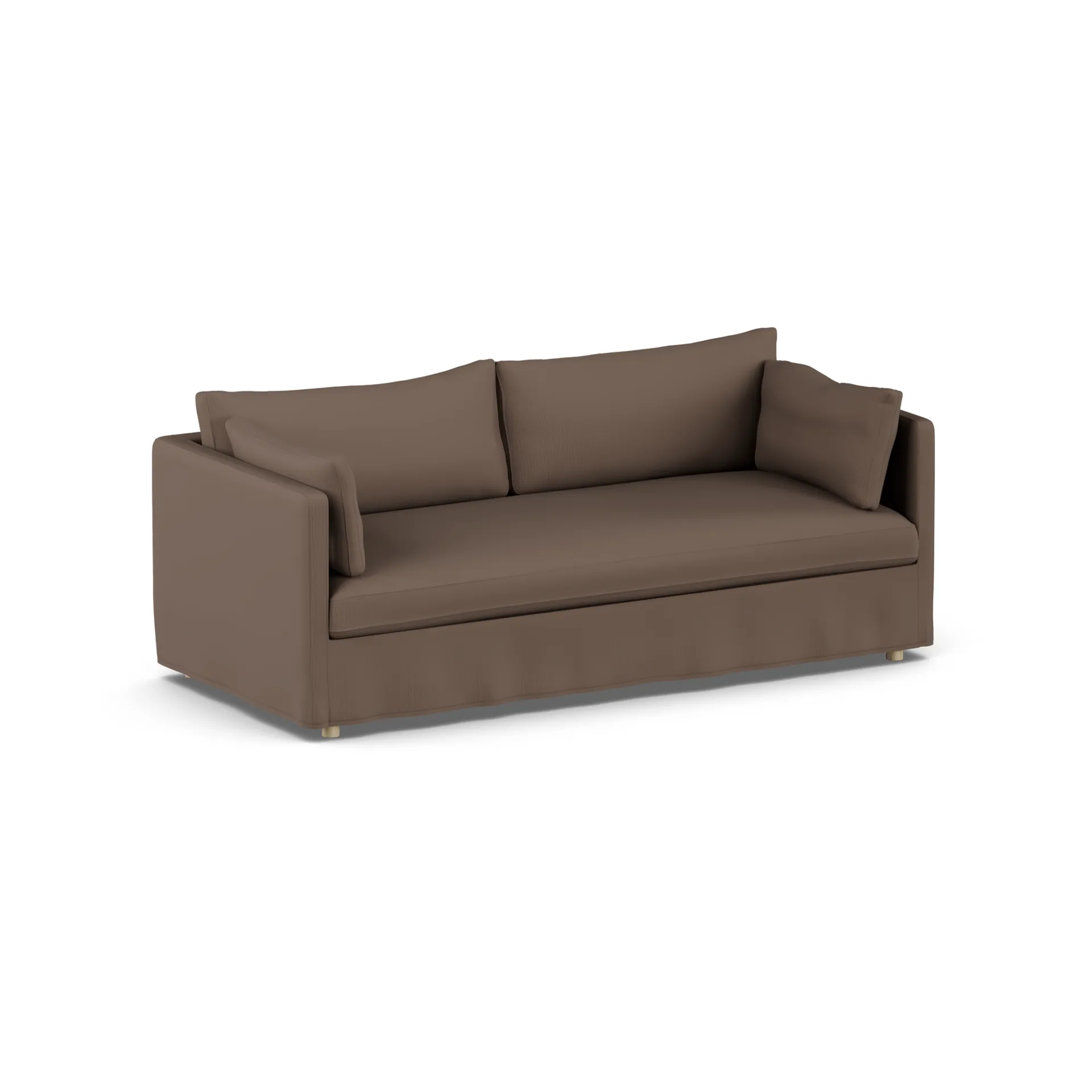 Linnevik soffa, Jump brown 1955-vitoljad ek, 3-sits, med kappa 1898