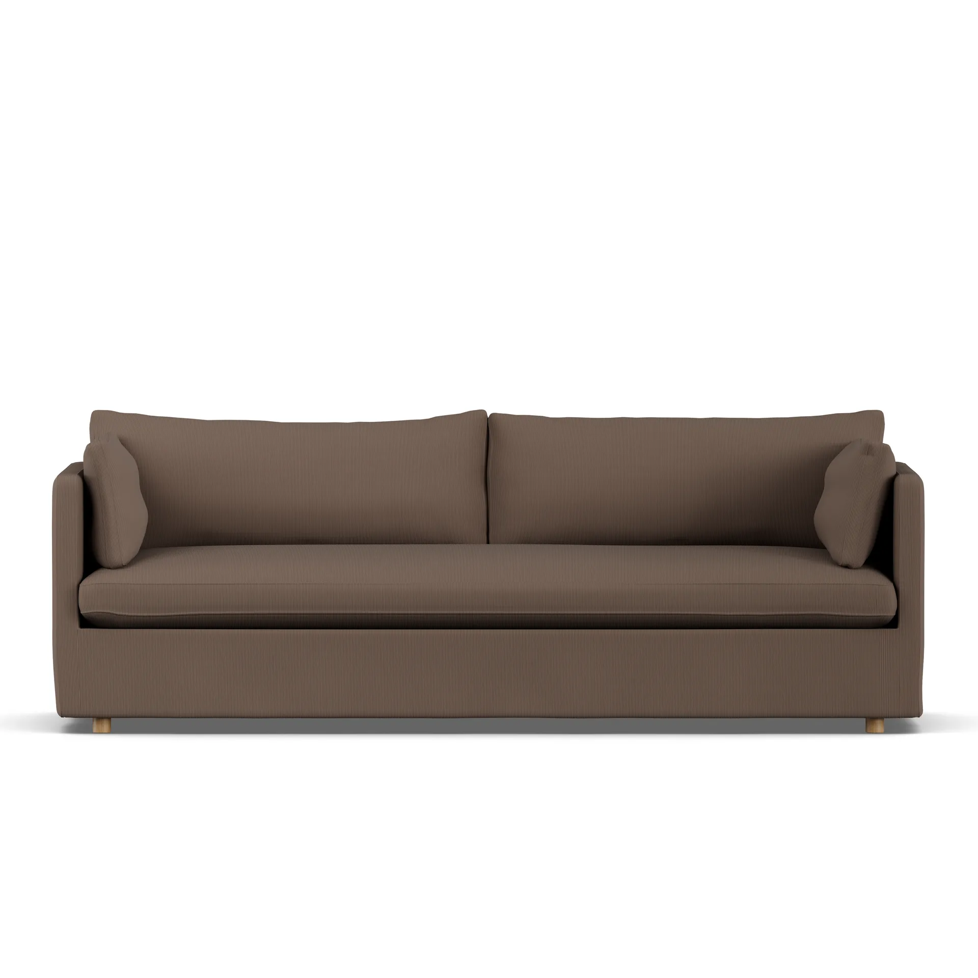 Linnevik soffa, Jump brown 1955-vitoljad ek, 4-sits, med kappa 1898