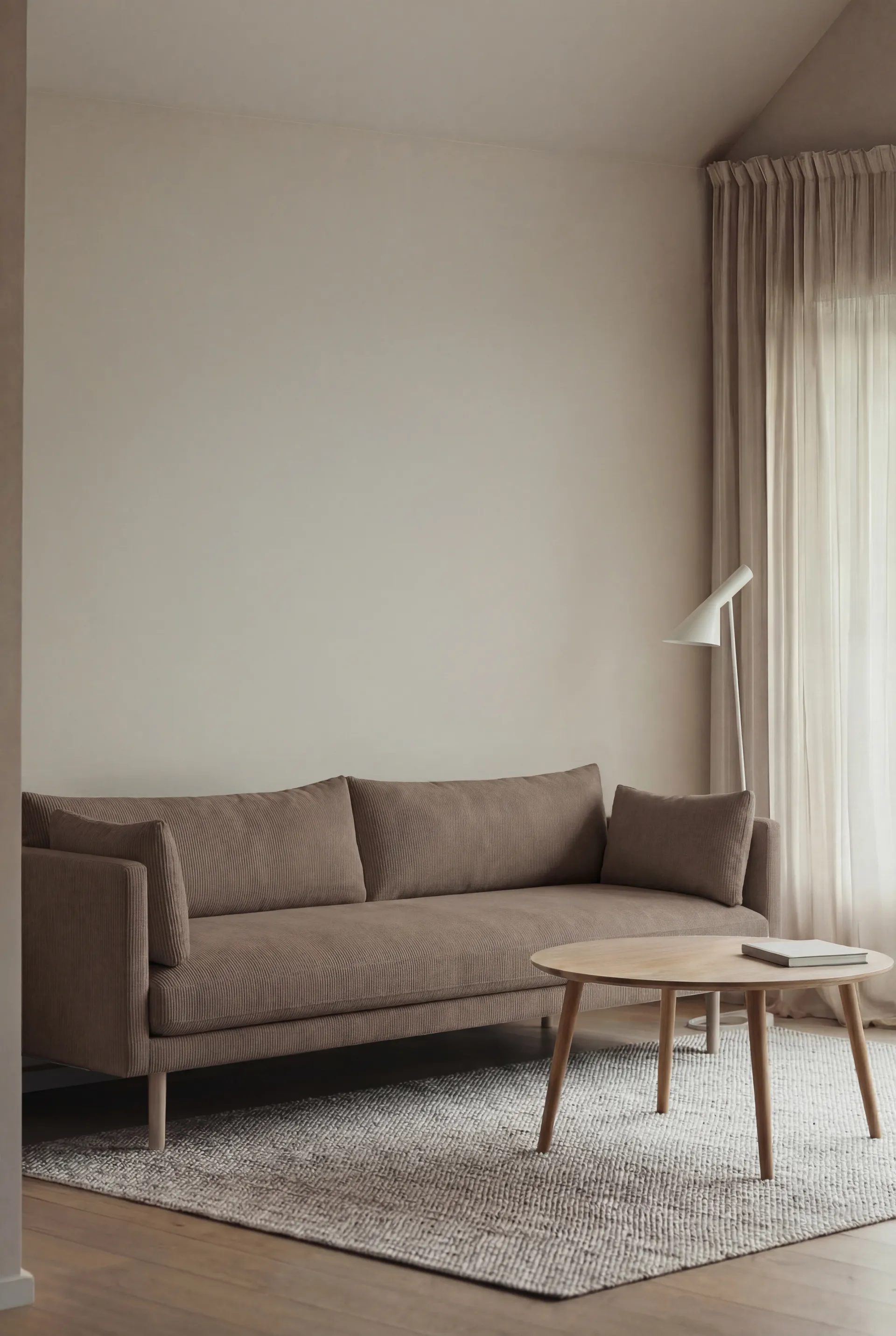 Linnevik soffa, Jump Brown 1955-vitoljad ek, 4-sits, utan kappa 1898
