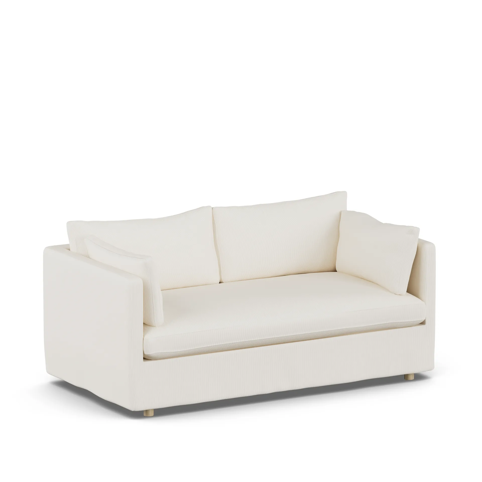Linnevik soffa, Jump off white 1954-vitoljad ek, 2-sits, med kappa 1898