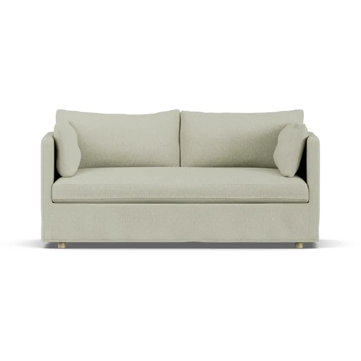 Linnevik soffa - Luiza Beige 3981-vitoljad ek, 2-sits, med kappa - 1898