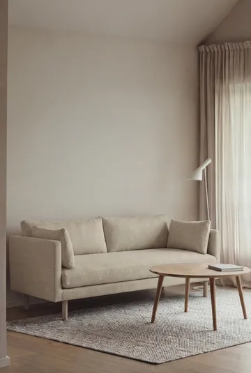 Linnevik soffa - Luiza Beige 3981-vitoljad ek, 2-sits - 1898