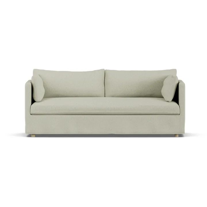 Linnevik soffa - Luiza Beige 3981-vitoljad ek, 3-sits, med kappa - 1898