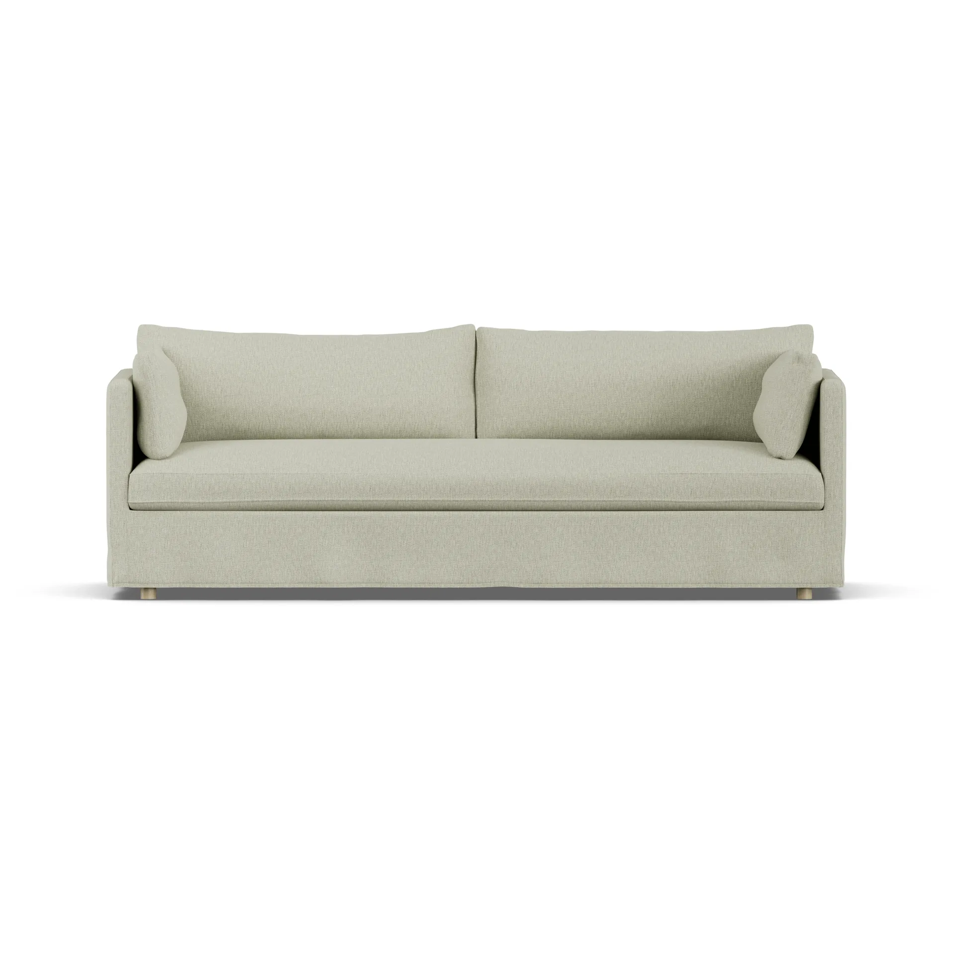 Linnevik soffa, Luiza beige 3981-vitoljad ek, 4-sits, med kappa 1898