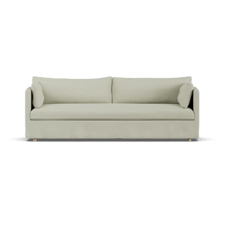 Linnevik soffa - Luiza beige 3981-vitoljad ek, 4-sits, med kappa - 1898