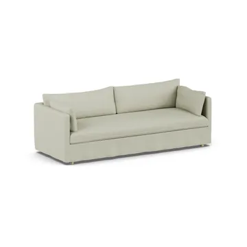 Linnevik soffa - Luiza beige 3981-vitoljad ek, 4-sits, med kappa - 1898