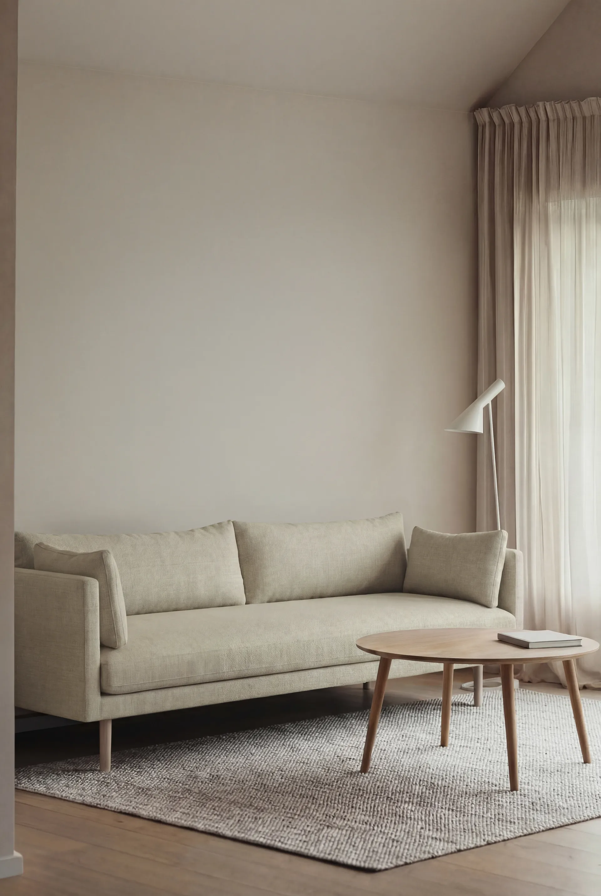 Linnevik soffa, Luiza Beige 3981-vitoljad ek, 4-sits 1898