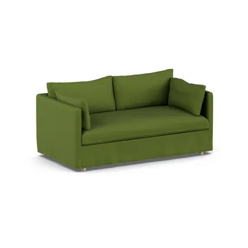 Linnevik soffa - Luiza Green 3975-vitoljad ek, 2-sits, med kappa - 1898