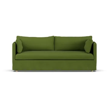 Linnevik soffa - Luiza green 3975-vitoljad ek, 3-sits, med kappa - 1898