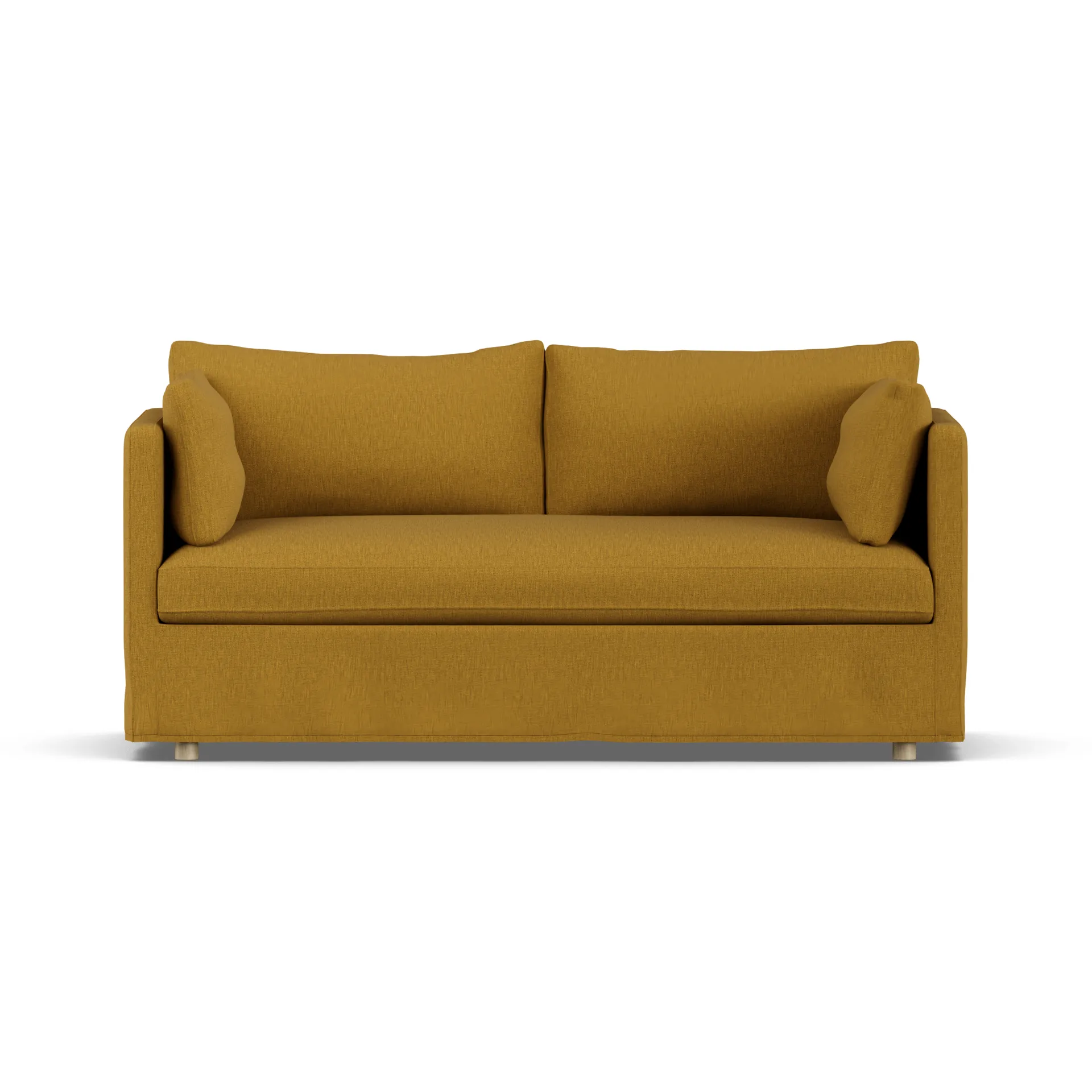 Linnevik soffa, Luiza Mustard 3972-vitoljad ek, 2-sits, med kappa 1898