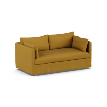 Linnevik soffa - Luiza Mustard 3972-vitoljad ek, 2-sits, med kappa - 1898