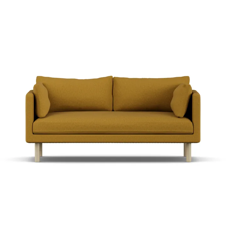 Linnevik soffa - Luiza Mustard 3972-vitoljad ek, 2-sits, utan kappa - 1898