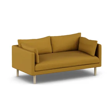 Linnevik soffa - Luiza Mustard 3972-vitoljad ek, 2-sits, utan kappa - 1898
