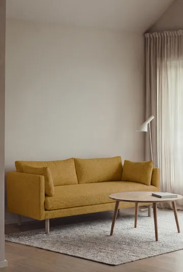 Linnevik soffa - Luiza Mustard 3972-vitoljad ek, 2-sits - 1898