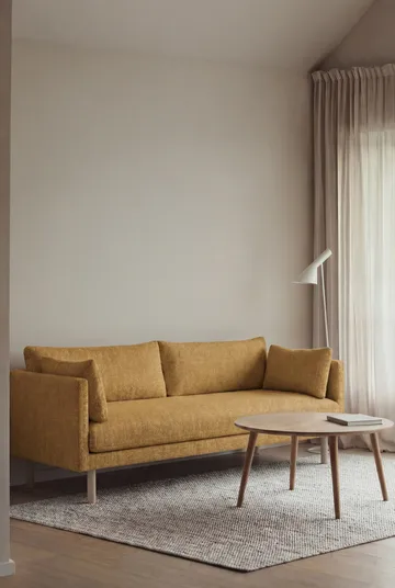 Linnevik soffa - Luiza Mustard 3972-vitoljad ek, 3-sits, utan kappa - 1898