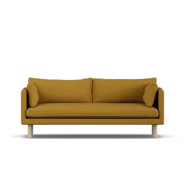 Linnevik soffa - Luiza Mustard 3972-vitoljad ek, 3-sits - 1898