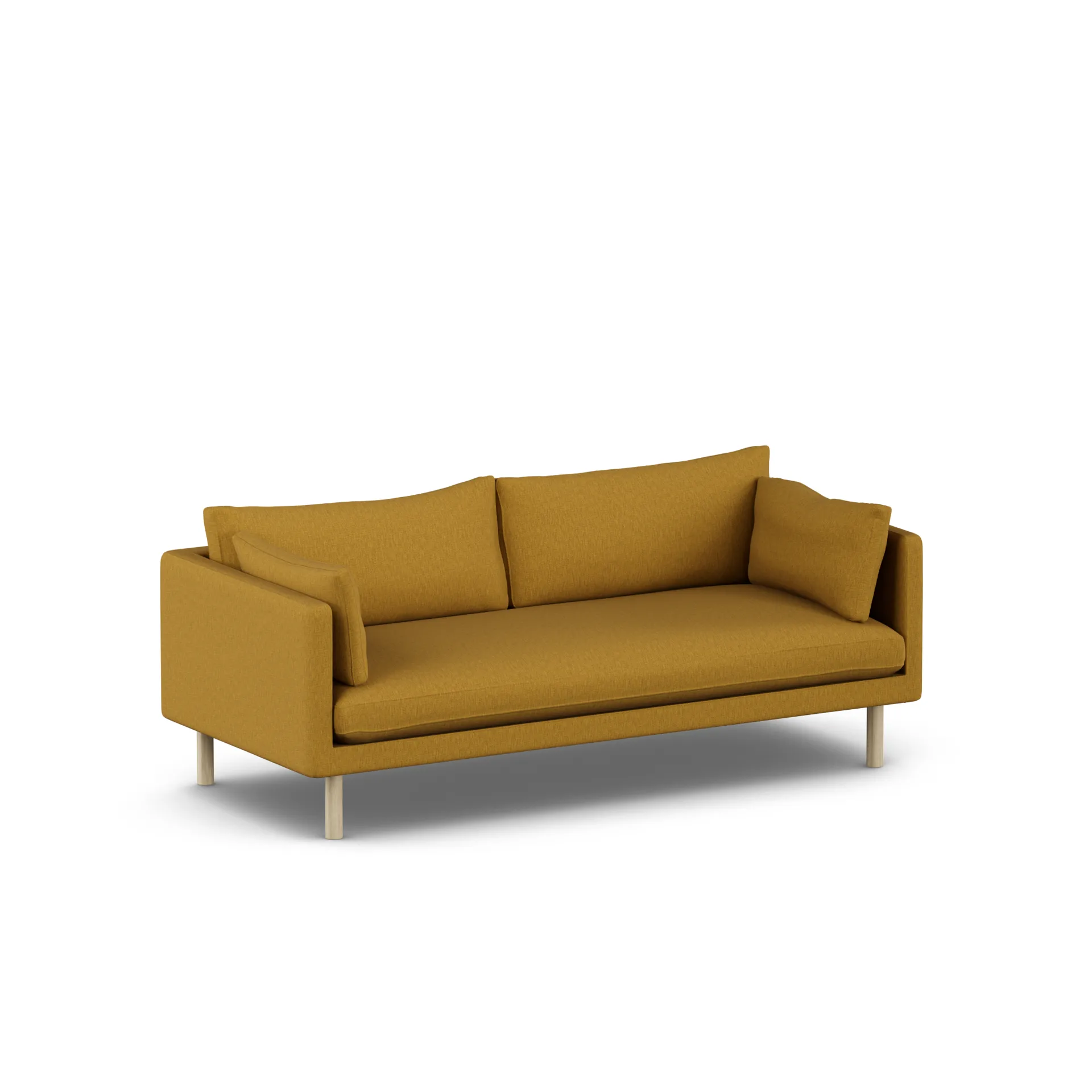 Linnevik soffa, Luiza Mustard 3972-vitoljad ek, 3-sits 1898