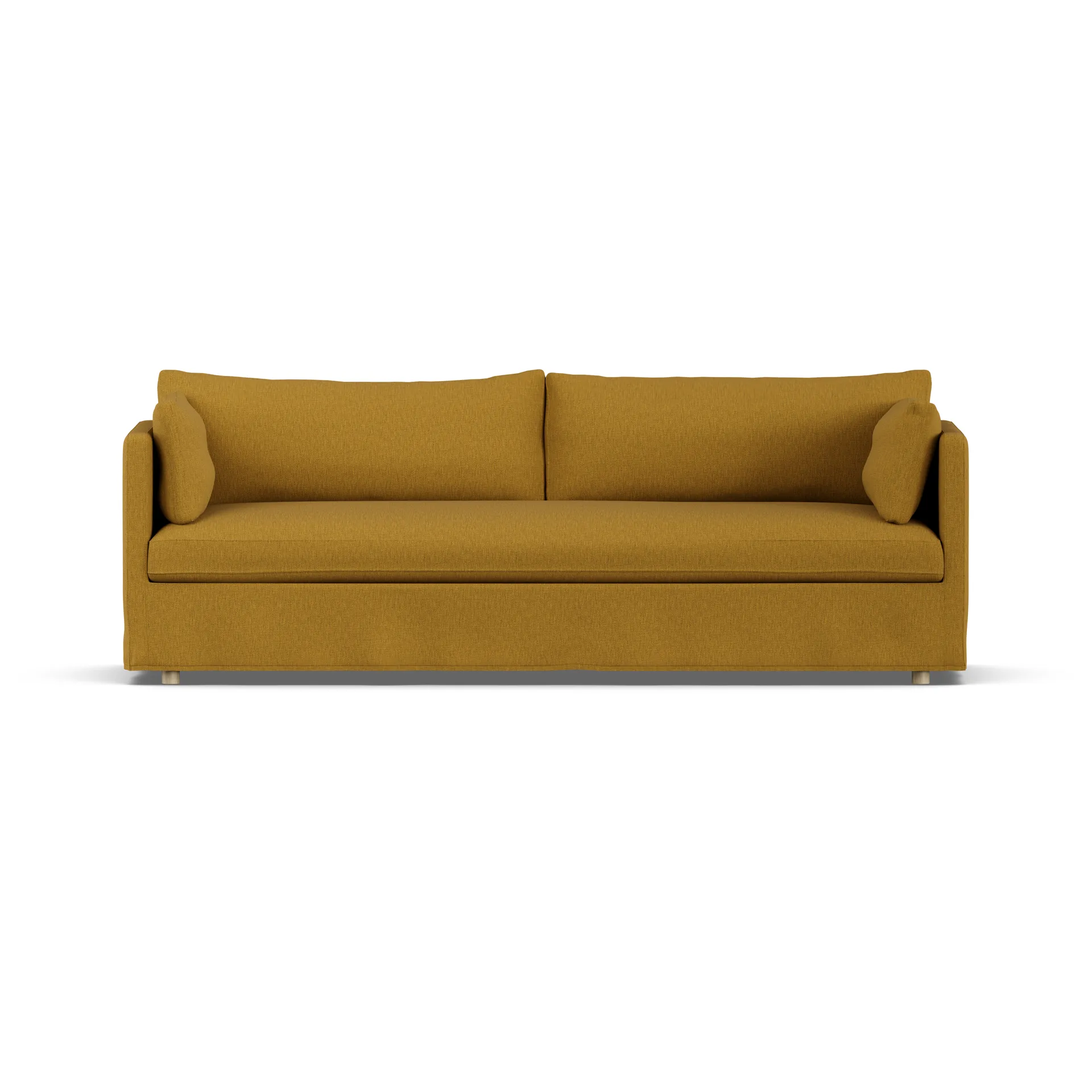 Linnevik soffa, Luiza Mustard 3972-vitoljad ek, 4-sits, med kappa 1898