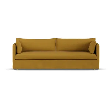 Linnevik soffa - Luiza Mustard 3972-vitoljad ek, 4-sits, med kappa - 1898