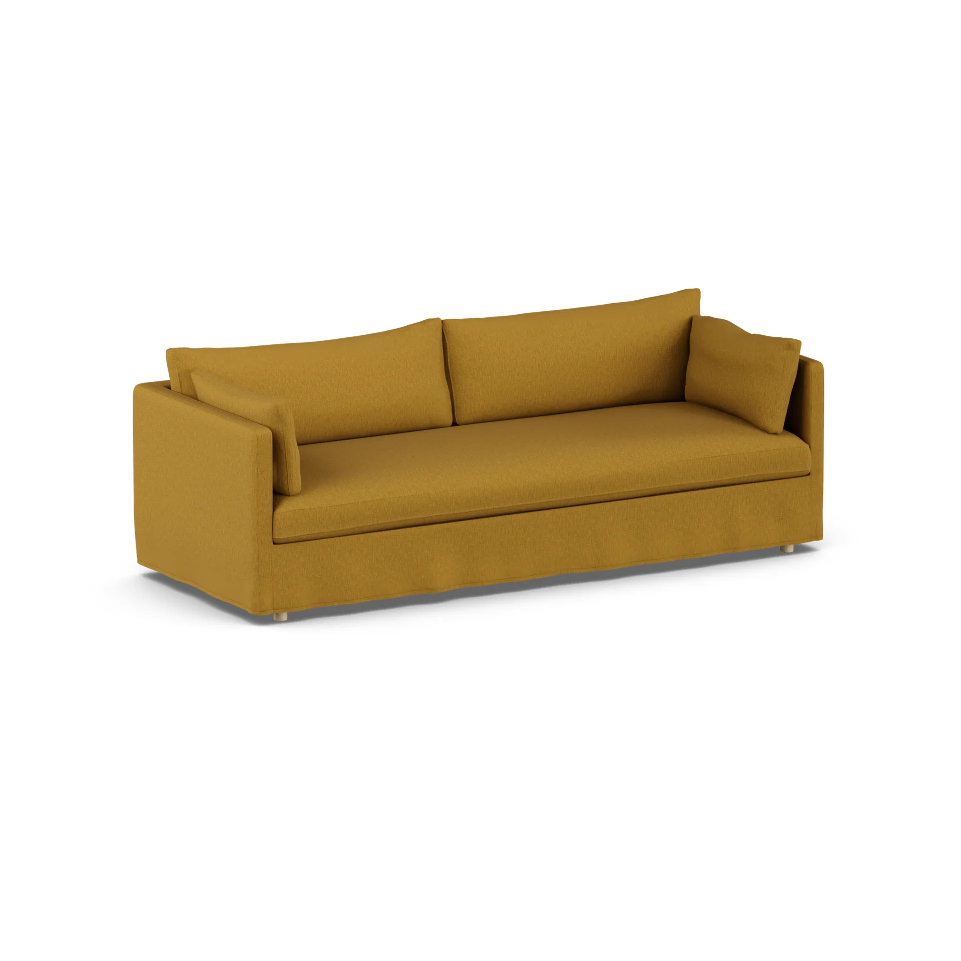 Linnevik soffa, Luiza Mustard 3972-vitoljad ek, 4-sits, med kappa 1898