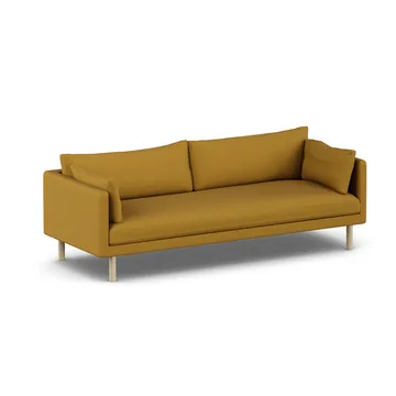 Linnevik soffa - Luiza Mustard 3972-vitoljad ek, 4-sits, utan kappa - 1898