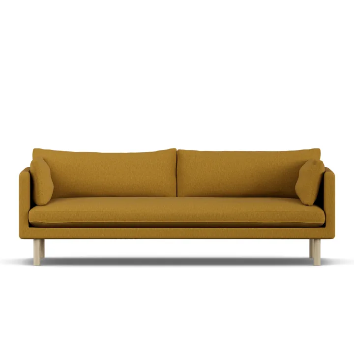 Linnevik soffa - Luiza Mustard 3972-vitoljad ek, 4-sits - 1898