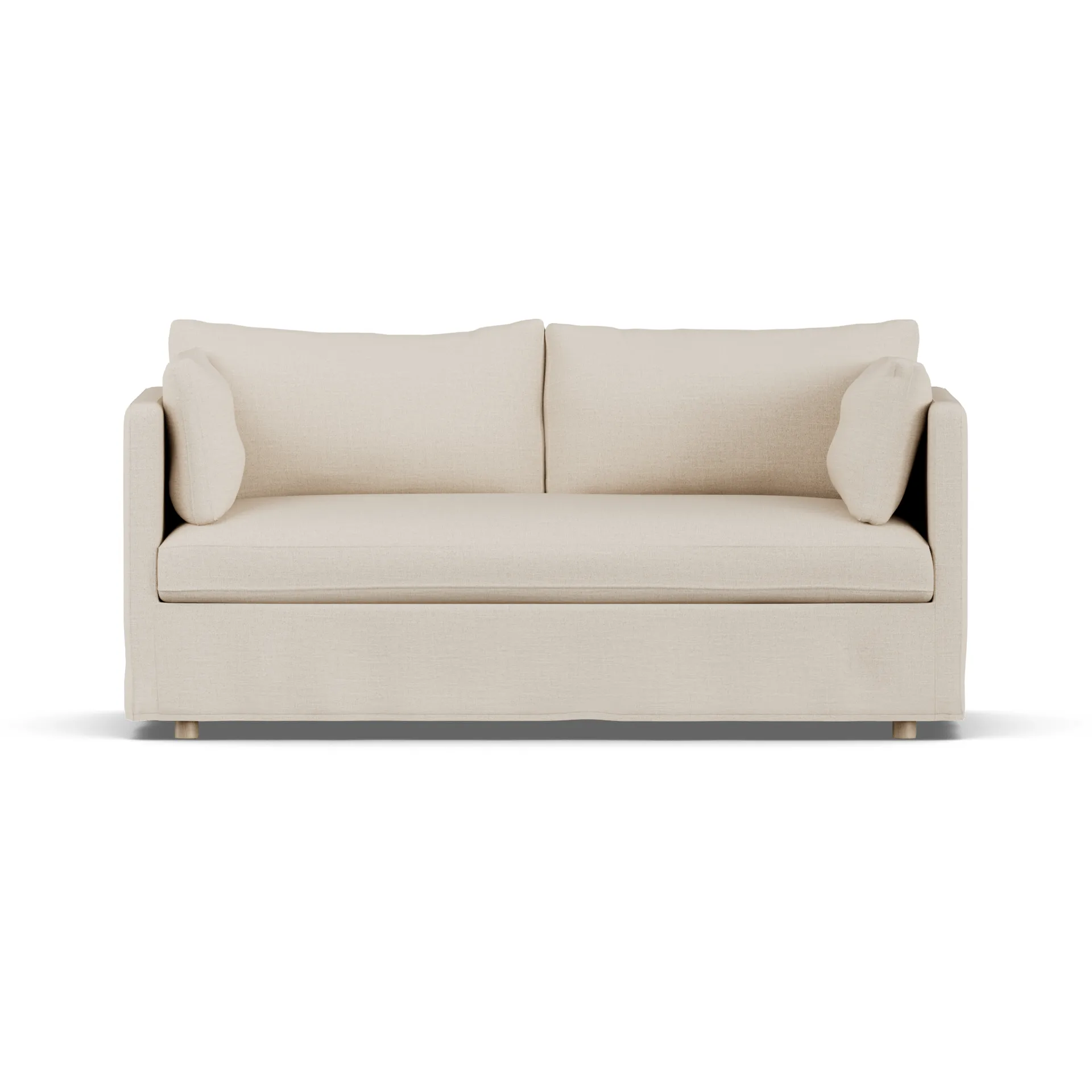 Linnevik soffa, Same Beige 6670-vitoljad ek, 2-sits, med kappa 1898
