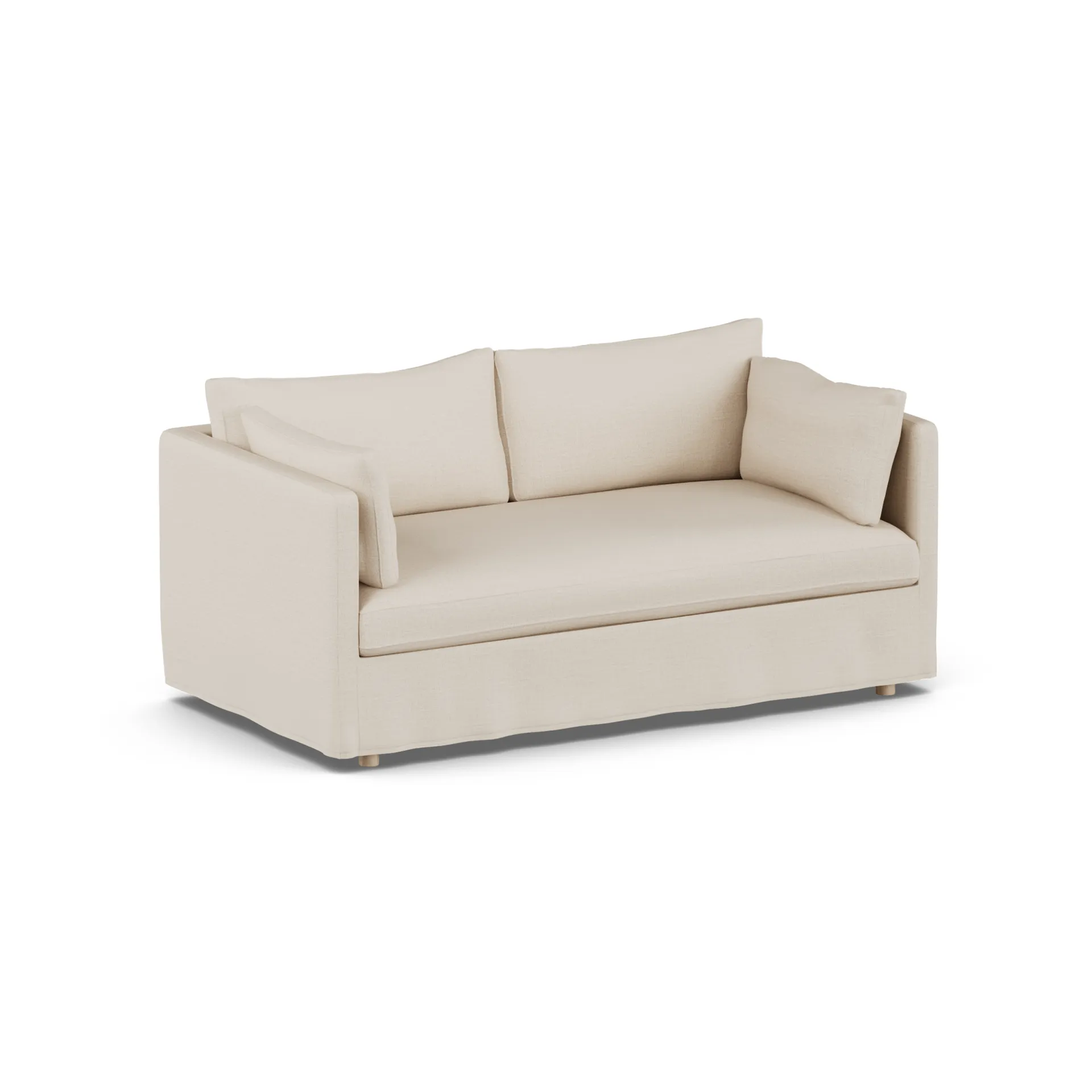Linnevik soffa, Same Beige 6670-vitoljad ek, 2-sits, med kappa 1898