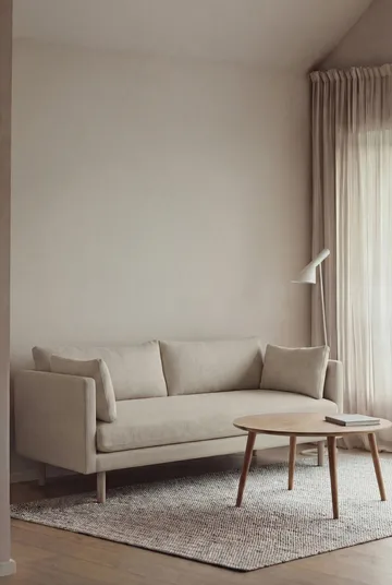 Linnevik soffa - Same Beige 6670-vitoljad ek, 2-sits - 1898