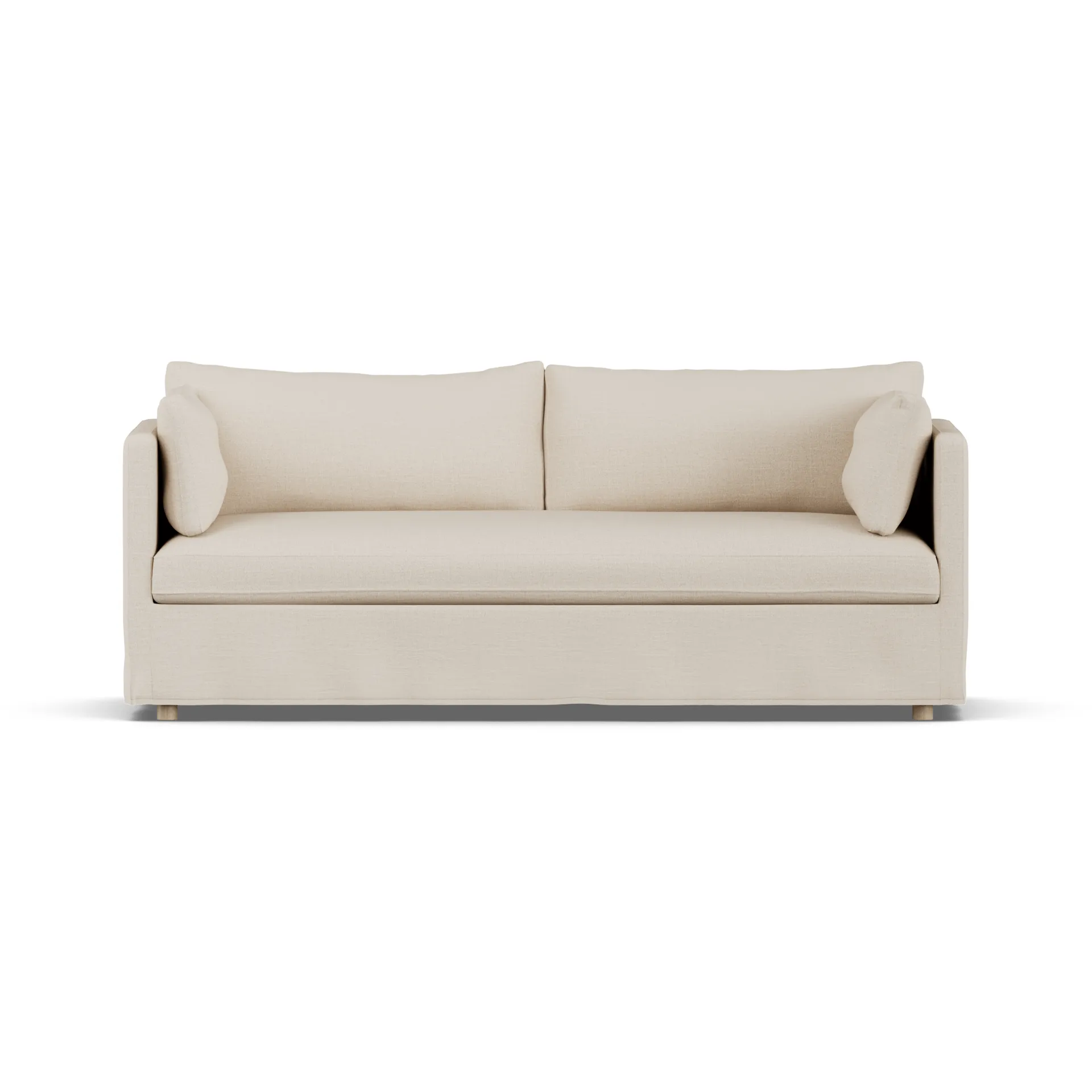 Linnevik soffa, Same Beige 6670-vitoljad ek, 3-sits, med kappa 1898