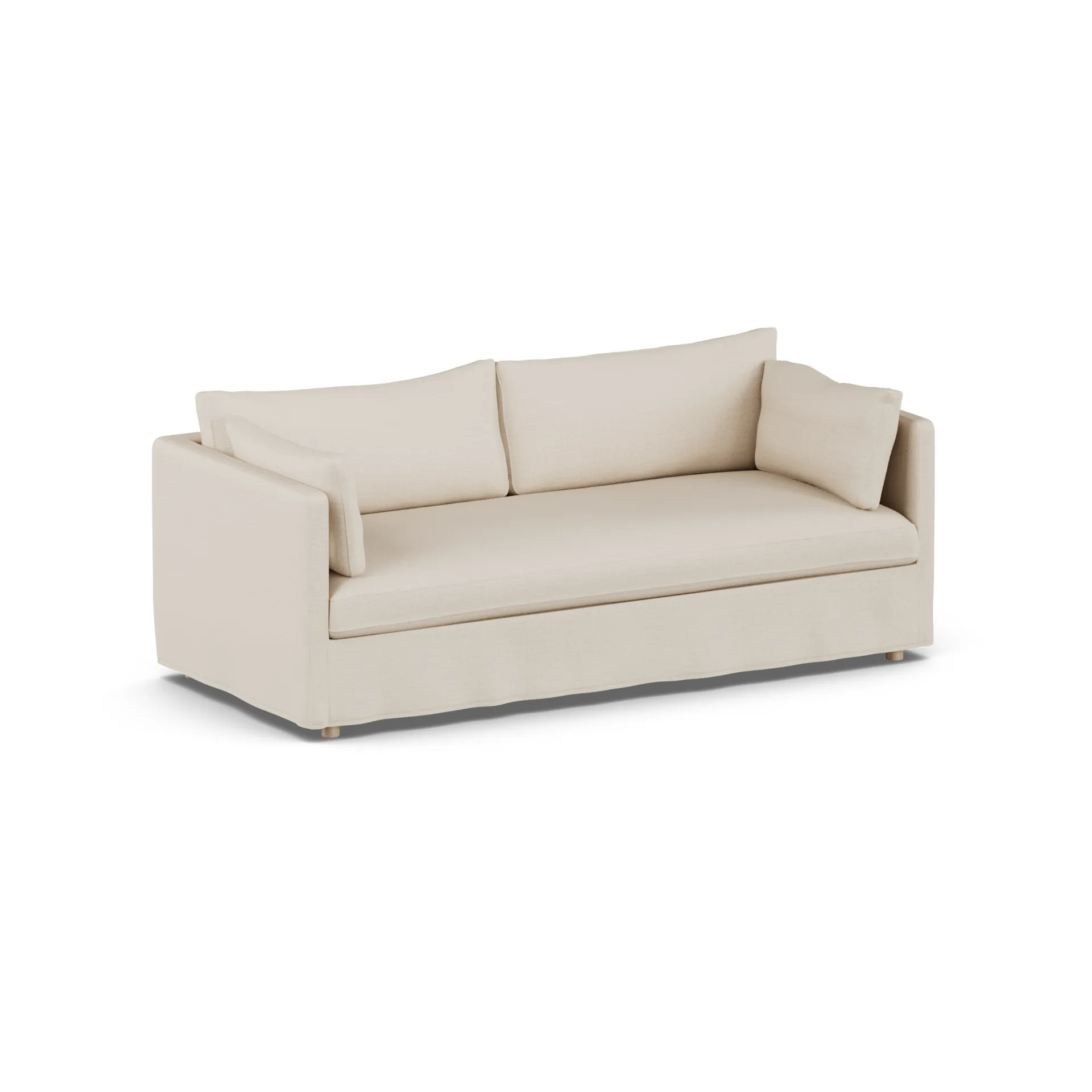 Linnevik soffa, Same Beige 6670-vitoljad ek, 3-sits, med kappa 1898