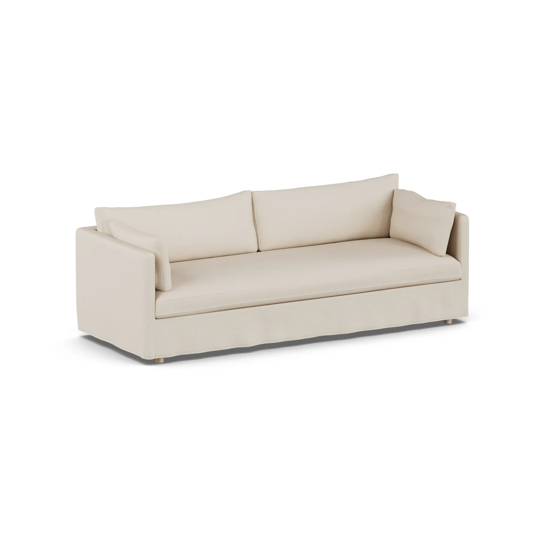 Linnevik soffa, Same Beige 6670-vitoljad ek, 4-sits, med kappa 1898