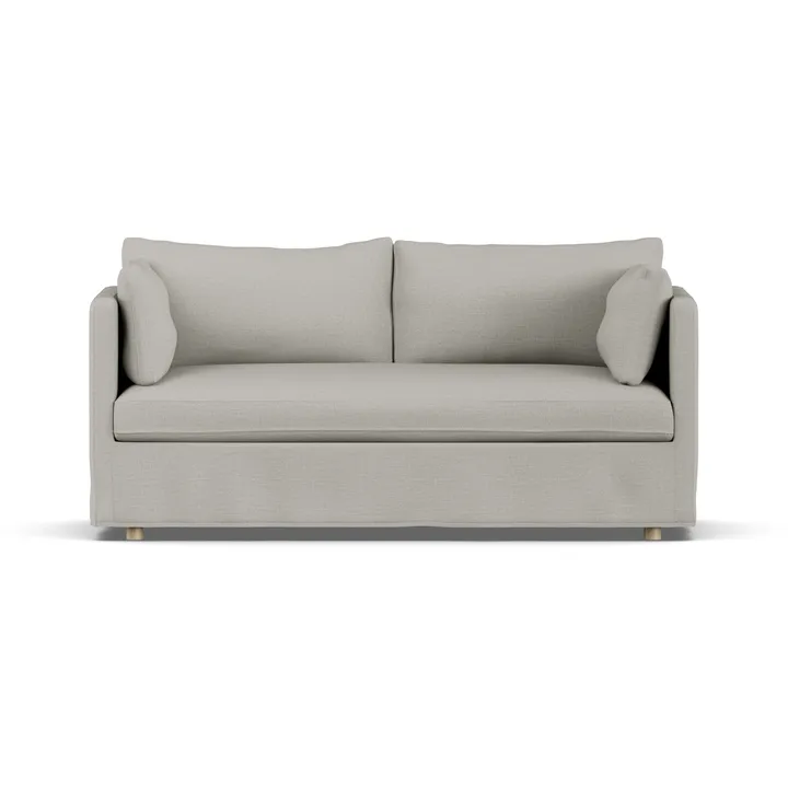 Linnevik soffa - Same Grey 6673-vitoljad ek, 2-sits, med kappa - 1898
