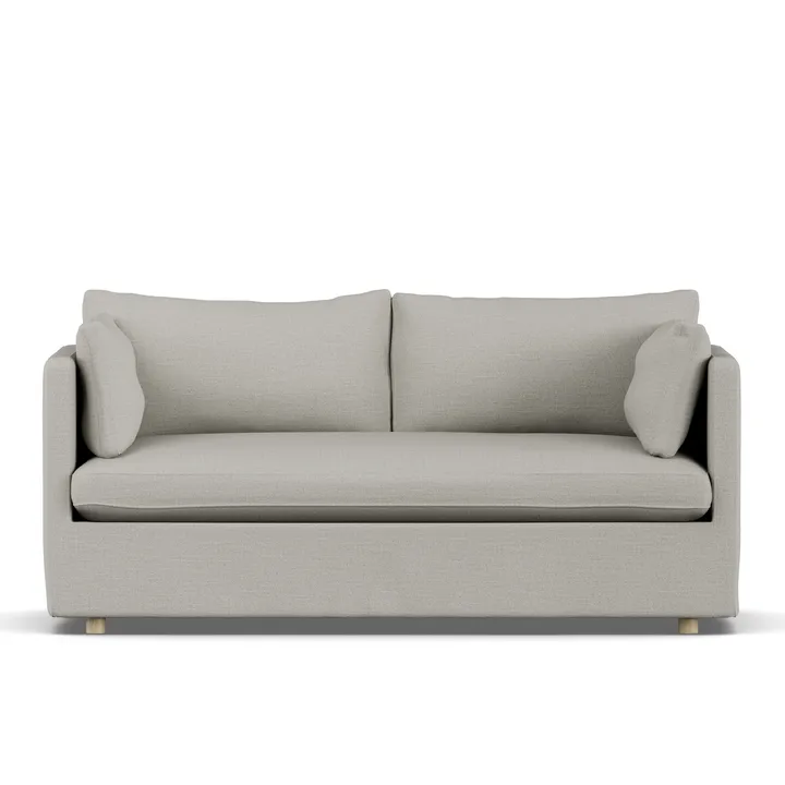 Linnevik soffa - Same Grey 6673-vitoljad ek, 2-sits, med kappa - 1898
