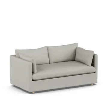 Linnevik soffa - Same Grey 6673-vitoljad ek, 2-sits, med kappa - 1898