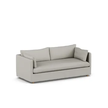 Linnevik soffa - Same Grey 6673-vitoljad ek, 3-sits, med kappa - 1898
